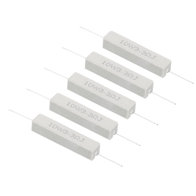 Unique Bargains 5Pcs 3.3 Ohm Resistors, 10W Ceramic Cement Resistor Power Cement Resistor Kit Tolerance 5% for Power Adapters Audio