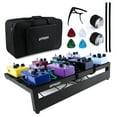 ammoon Large Guitar Effect Pedal Board Pedalboard Aluminum Alloy with Carry Bag Capo 4pcs Picks