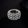 thumbnail image 6 of Sparkling Silver/Gold Tennis Crystal Rhinestone Adjustable Stretch Statement Ring for Women Cocktail Party Costume Jewelry, 6 of 7