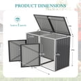 thumbnail image 2 of Villeston 2 Trash Cans Metal Outdoor Storage, Garbage Bin Storage Shed with Chain Lid, Garbage Can Metal Sheds for Garden, Backyard, Lawn and Patio，Dark Gray, 2 of 6