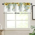 thumbnail image 3 of Remain Unique Sunflower and Green Leaves Pattern Polyester Rod Pocket Curtain Valance for Home Bedroom Living Room Kitchen Window Decor 54x18 inch, 3 of 5