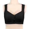 thumbnail image 3 of Hessimy Bras for Women, Comfortable Convenient Front Close Button Cotton Bras for Women No Wire, Buckle Bra(Black,42), 3 of 3