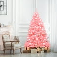 thumbnail image 3 of Costway 6Ft Hinged Artificial Christmas Tree Full Fir Tree New PVC w/ Metal Stand Pink, 3 of 10