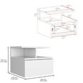 thumbnail image 3 of White Floating Nightstand With 1 Drawer - Compact Space Saver Drawer, Particle Board, Suits Different Room Decor Ideas, Storage Solution, ,, 3 of 3