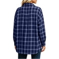 thumbnail image 6 of Tsivenald Womens Plaid Flannel Shirts Casual Roll up Long Sleeve Boyfriend Button Down Checkered Shirt, 6 of 7