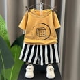 thumbnail image 6 of Babcutegg Kids Summer Short Sleeve 2-Piece Outfit – Round Neck Cotton T-Shirt & Matching Shorts Set for Boys and Girls, Casual Comfortable Playwear Coffee Size 7-8, 6 of 6