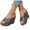 Black, variant on Women's Wedge Platform Slides Slip on Stripe Sandals Open Toe Dress Summer Mules Shoes