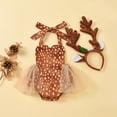 thumbnail image 3 of JYYYBF Infant Baby Girl Halloween Christmas Outfits Deer Costume Sleeveless Tie Elk Jumpsuit Romper Tutu Dress Hairband Set, 3 of 6
