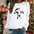 thumbnail image 4 of FYEGRE Cozy Crewneck Pullover Sweatshirt Soft Warm Loungewear Top For Holiday Festive Outfit Comfortable Relaxed Fit Long Sleeve Casual Apparel White XXXL, 4 of 5
