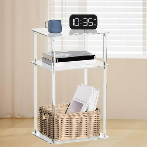 Mesa auxiliar pequeña perfecl acrílico transparente 3 niveles