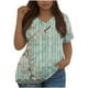 thumbnail image 1 of Fiudx Ofertas Flash Del Día Solo En Línea Top Plisado con Decoración de Botones y Cuello En V de Manga Corta para Mujer, Ropa Grande para Mujer (L-5Xl), 1 of 3