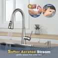 thumbnail image 3 of Wowow 3 Functions Single Handle Pull Down Sprayer Kitchen Faucet with Soap Dispenser in Stainless Steel Brushed Nickel, 3 of 5
