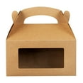 thumbnail image 6 of Restaurantware Gable Gift Boxes Pack of 100 Greaseproof Paper Treat Boxes 9.5 x 5 x 5 Inches With Window, Disposable Design Kraft Containers for Weddings or Birthdays, 6 of 11