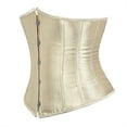 thumbnail image 3 of Stay Corset Underbust Corset Top Women Satin Lace Up Boned Underbust Corset Gothic Corset Beige XS, 3 of 6
