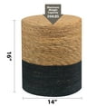 thumbnail image 5 of IVV 14" Boho Round Foot Stool Ottoman - Hand Weave Sitting Braided Footrest for Living Room, Bedroom, Entryway - Natural & Black, 5 of 6