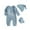 Blue, variant on Newborn Baby Girls Fashion Print Solid Color Crawling Suit Three Piece Set For Kids Vêtements Pour Enfants Size 0-3 Months