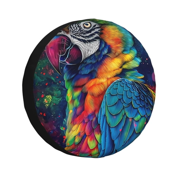 Rateoe Vibrant Rainbow Parrot Fantasy Pattern Tire Cover Wheel Protectors Weatherproof Wheel Covers Universal Fit for Trailer Rv SUV Truck Camper Travel Trailers Accessories-