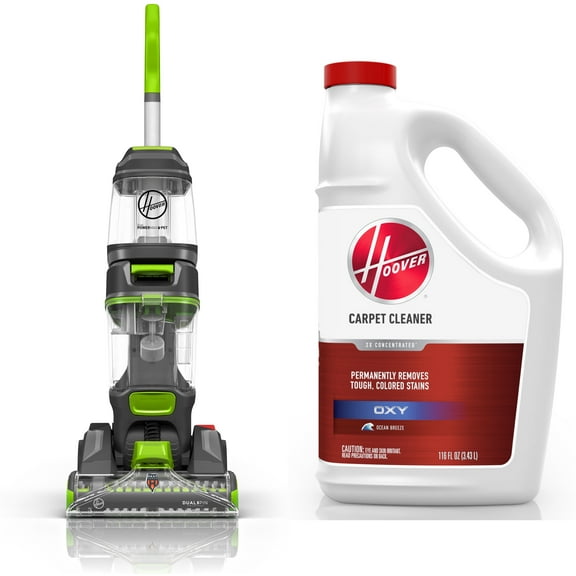 Hoover Dual Power Max Pet Upright Carpet Cleaner, FH54011, New & Hoover Oxy Carpet Cleaning Solution, 110 oz., AH31985, New