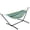 Blue and Green Stripes, variant on JoanKaren Double Hammock with Portable Space Saving Heavy-Duty Steel Stand,2 Person Outdoor 450lb Capacity Standing Hammocks,Indoor/Outdoor,Blue and White Stripes