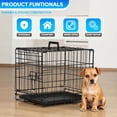 thumbnail image 2 of Dog Crate For Small Dogs 18 Inch Folding Metal Wire Pet Cage Single Door W/divider Panel Indoor Outdoor Kennel Leak-proof Plastic Tray Black, 2 of 7