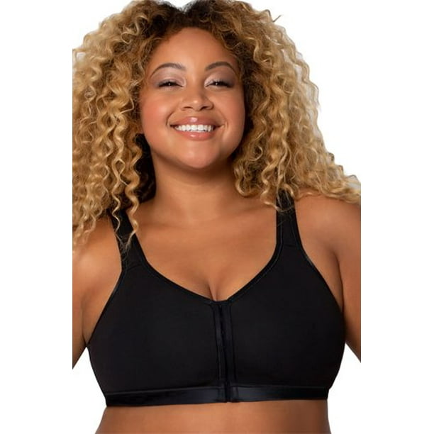 Curvy Couture Cotton Luxe Front & Back Close Wire Free Bra 1416