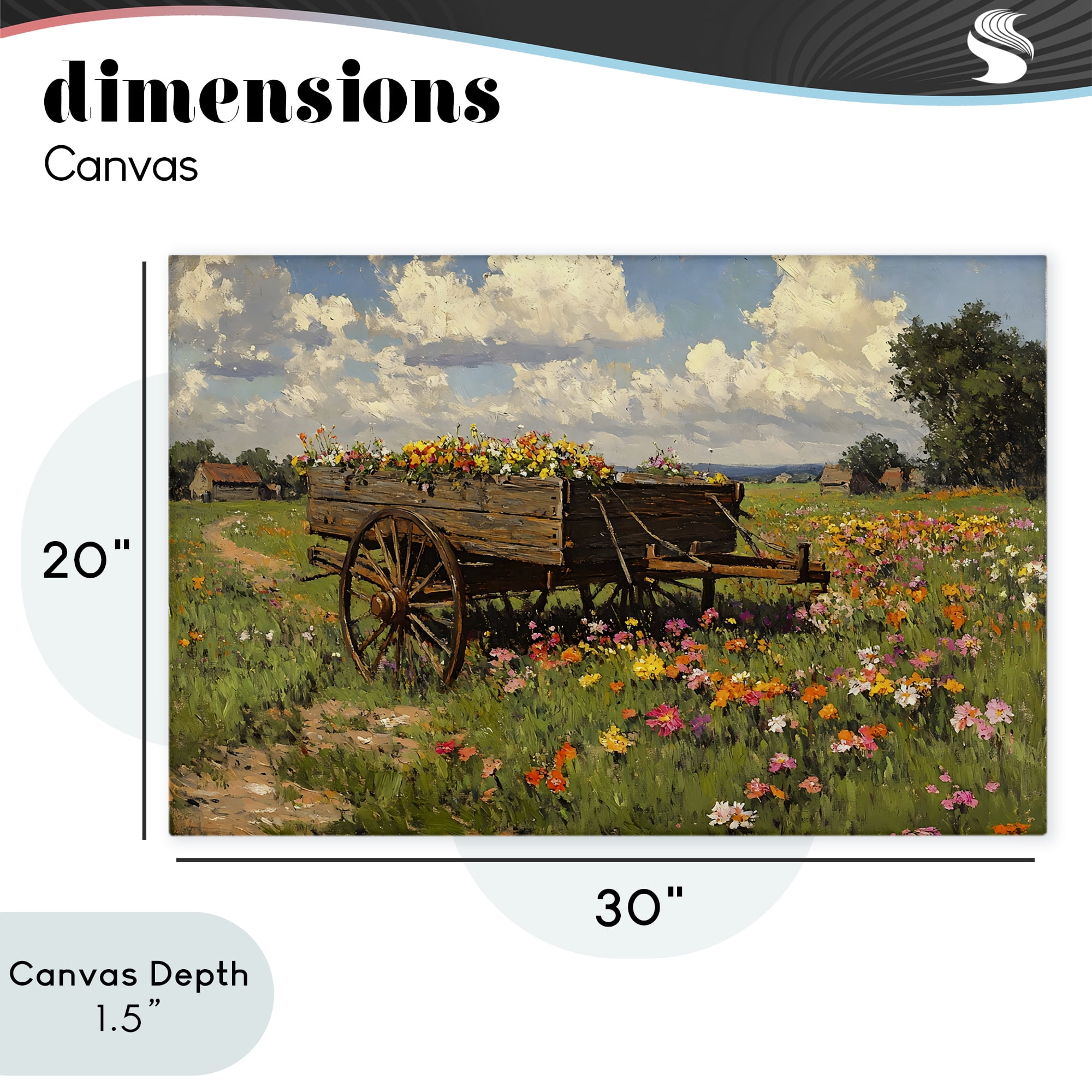 Stupell Industries Wildflower Wagon in Bloom Canvas Wall Art, design by Franklyn Gregory