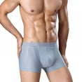 thumbnail image 2 of Xmarks Men's Ice Silk Boxer Pack of 3 Breathable Seamless Sexy See-Through Transparent Briefs Light Blue US L, 2 of 5