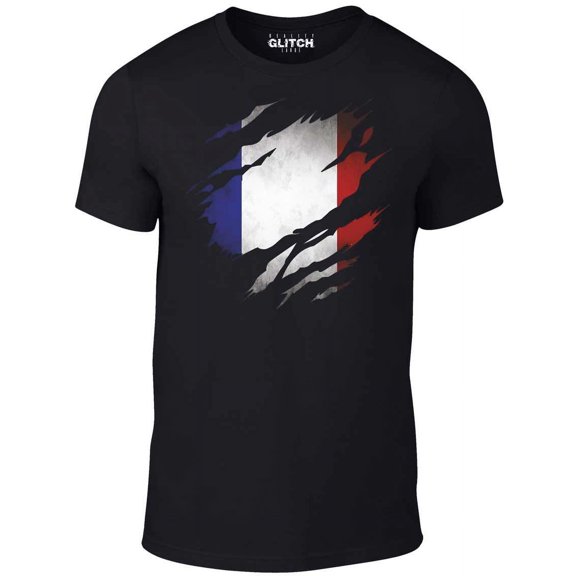Torn France Flag Men's Graphic T-Shirt | French National Pride Tee