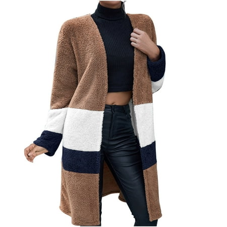 

Trench Coats for Women Puffer Jacket Womens Trendy Women Outfits Long Sleeve Solid Outwear Keep Warm Winter Tops Coats Black Cardigan for Women Clearance Girls Winter Coats Khaki L