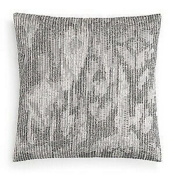 Hudson Park Collection Embroidered Texture 20" Decorative Pillow - Charcoal
