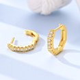 thumbnail image 4 of NARMO Original Polygon 925 Sterling Silver Hoop Earrings AAA CZ Women Jewelry Gift, 4 of 6