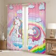 thumbnail image 2 of Homewish Magic Unicorn Animal Black Out Curtains for Kids, Fairy Tale Cartoon Curtains Pack of 2 (42x63 Each), Rainbow Cloud Bedroom Curtains, Living Room Curtains Decor, 2 of 6