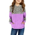 thumbnail image 2 of Odeerbi Kids Boys Girls Leopard Hoodies Fall Winter Pullover Hooded Sweatshirts Children's Long Sleeve Pattern Sweatshirt Round Neck Top Kids Clothes Purple, 2 of 4