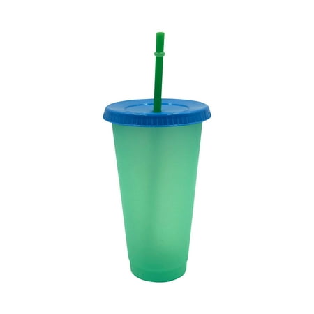 

Color Changing Cup With Lid And Straw Reusable Plastic Cold Water Adult Iced Co 230104