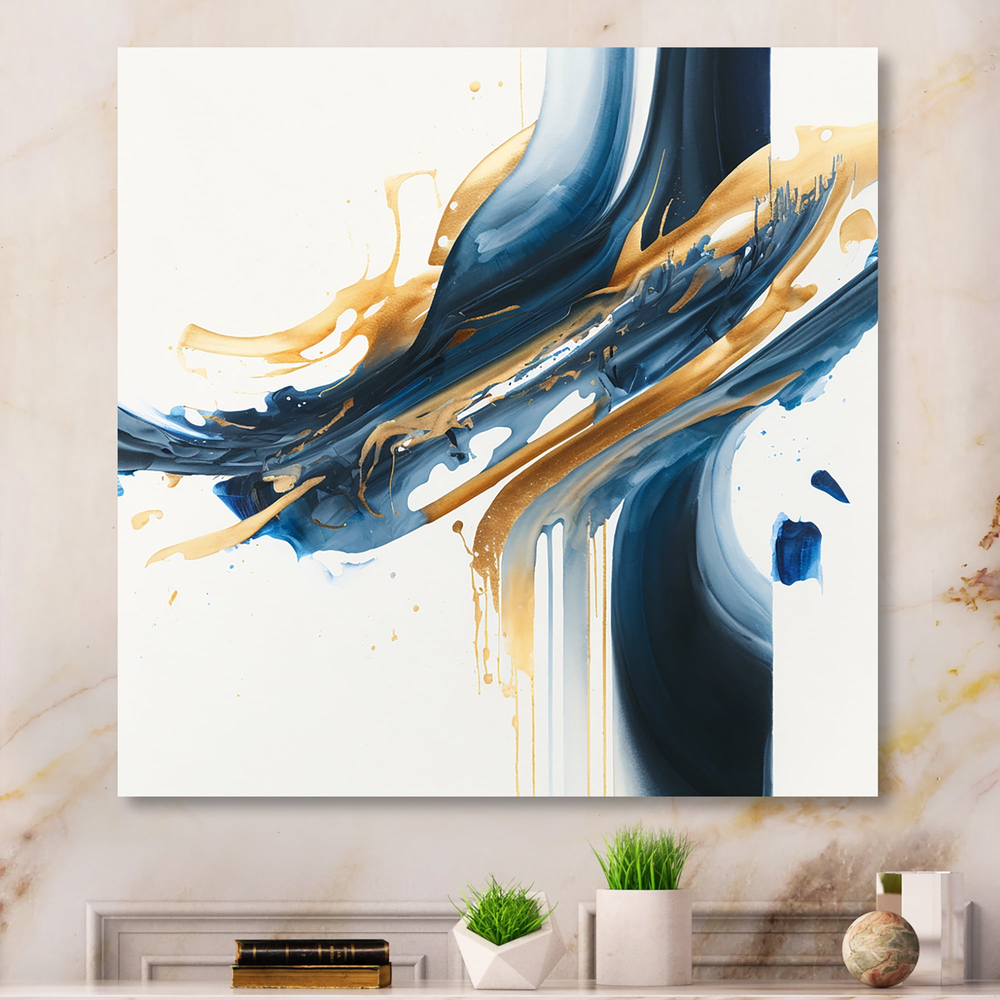 Designart Stylish Spiral Abstract II Canvas Wall Art