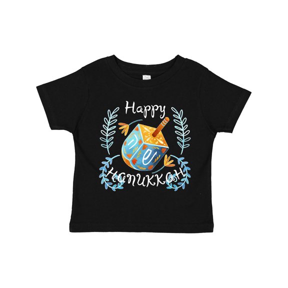 Inktastic Happy Hanukkah Dreidel and Laurels Boys or Girls Toddler T-Shirt