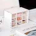 thumbnail image 3 of 2PCS Small Drawer Organizer for Desk, Desktop Drawer Organizer with 9 Clear Drawers, Plastic Desktop Storage Drawers 7.1 Inch x 3 .9 Inch x 4.7 Inch, White, 3 of 4