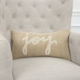thumbnail image 4 of Tan Joy Felt Applique Burlap Lumbar Pillow, 4 of 7