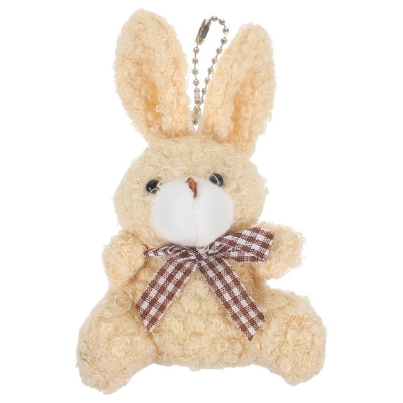 HONMEET Beige Bow Tie Shape Bunny Ornament 1Pack Portable Keychain For Children Toy Daily Use