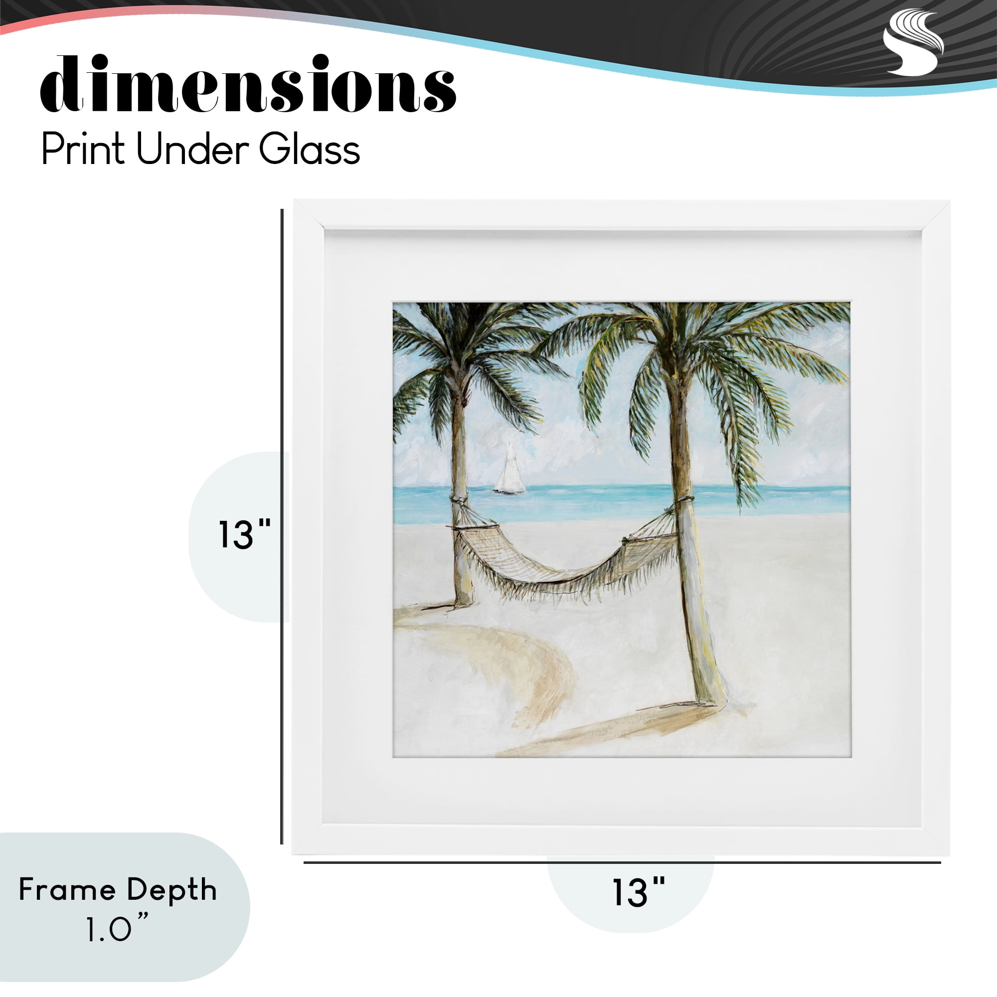 Stupell Industries Beach Hammock Coastal Scene White Framed Print Under Glass, design by Lorenzo Collective