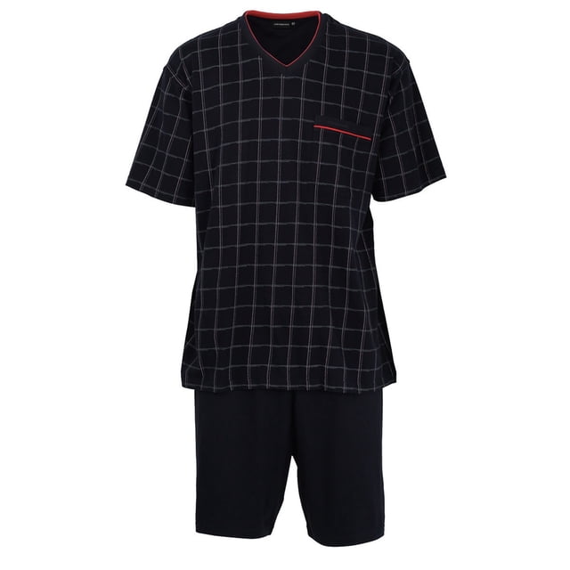 GÖTZBURG Men's Pyjamas Set - short, V-Neck, patterned Blue 6XL (XXXXXX-Large)