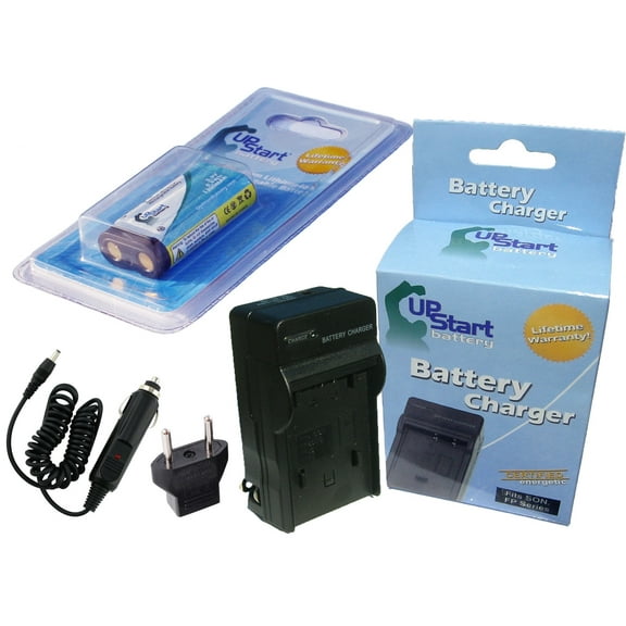 Kyocera Finecam L3v Battery and Charger with Car Plug and EU Adapter - Replacement for Kyocera CR-V3 Digital Camera Batteries and Chargers (1300mAh, 3.3V, Lithium-Ion)