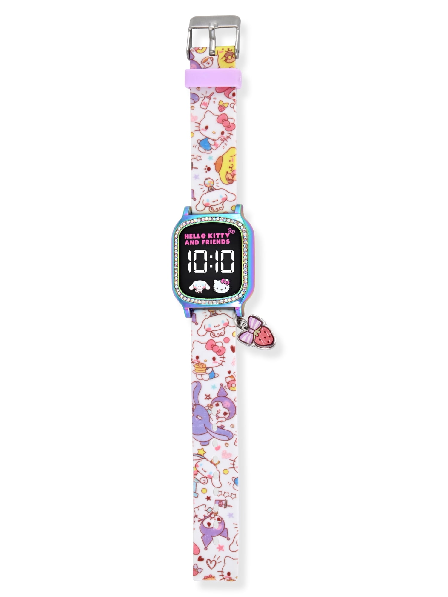 Hello Kitty and Friends Unisex Child Lavender LCD Watch with Charm, HKF4022WM