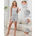 thumbnail image 5 of Women's Cotton Pajamas Set - Summer Sleeveless Tank Top & Shorts 2-Piece Sleepwear, Lounge Set for Women, Sizes S-XXL, 5 of 12