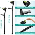 thumbnail image 2 of Forearm Crutches for Adults, Upgraded Heightened Forearm Crutches, 10-Level Adjustable Height, Arm Crutches Forearm, Aluminum Crutches for Walking, 2 of 7