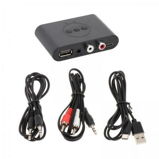 Adaptador Bluetooth,Adaptador USB Bluetooth 5 inalámbrico 3,5 mm RCA 3,5,Receptor de audio canal de entrada óptica U Disk,Reproducir micrófono Enlace de dispositivo TV Tablet