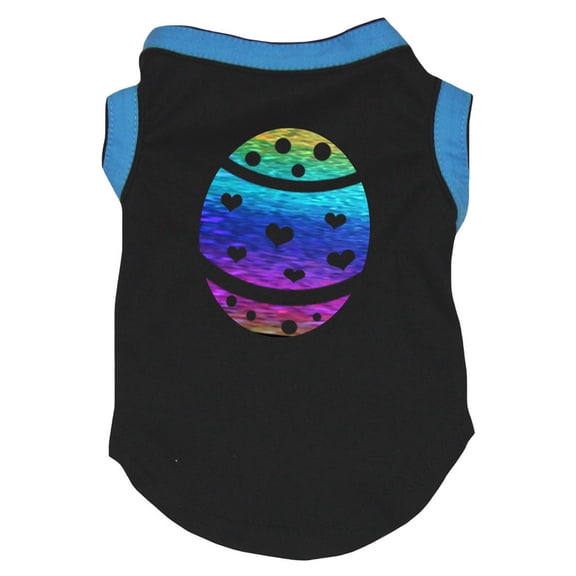 Petitebelle Rainbow Easter Egg Puppy Dog Shirt (Black, Small)