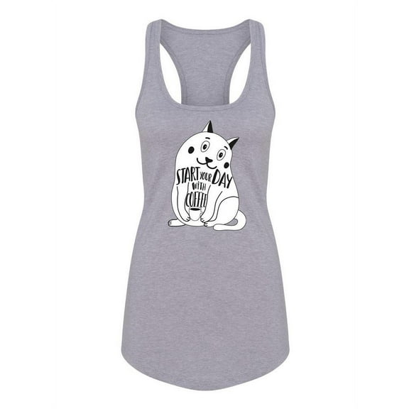 Start With Coffee Racerback Tank Women -Image by Shutterstock, Female XX-Large