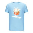 thumbnail image 4 of Dagegui Hawaiian Short Sleeve Shirt for Men Trendy Palm Tree Graphic T-Shirts Casual Beach Tee Big and Tall Outdoor Travel T Shirts Light Blue 3XL, 4 of 4