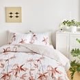 thumbnail image 3 of Burnt Orange Leaves Queen-90" x 90" (1 Quilt + 2 Pillow Shams) Botanical Quilt Set, 3 of 7